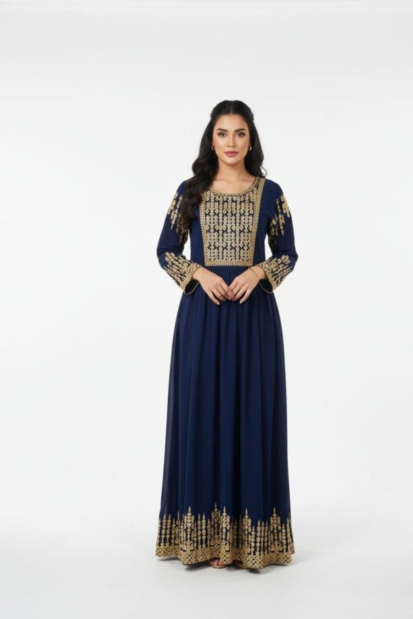 Navy Blue Anarkali Suit Set With Dupatta