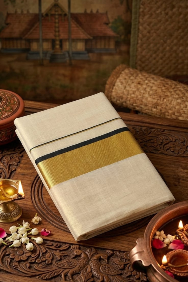 Tissue Silk Bottle Green Saree With Golden Border