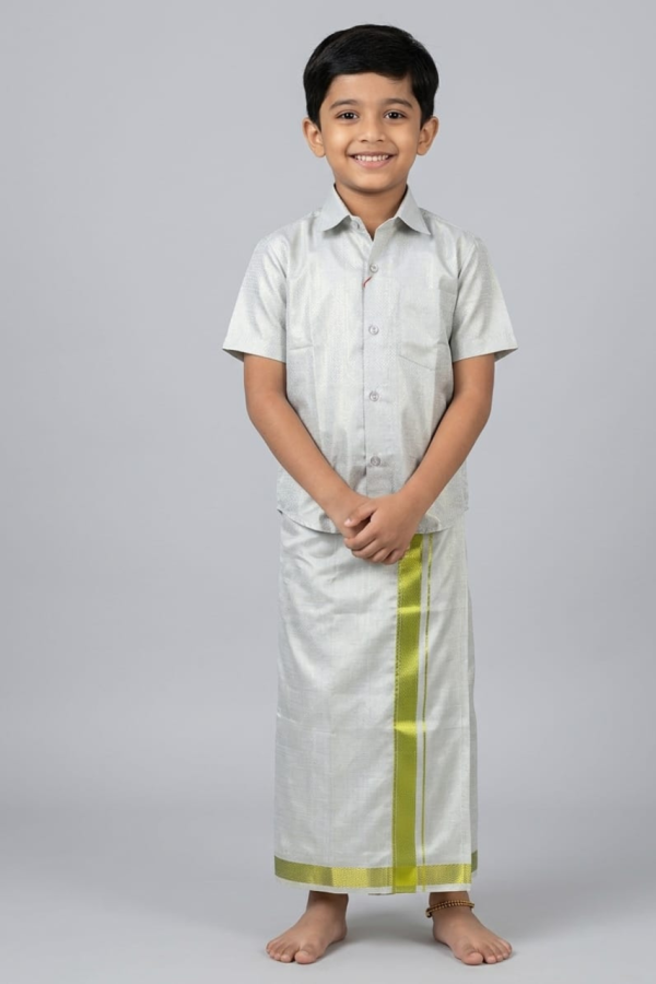Mint Green Tissue Silk Mund And Shirt