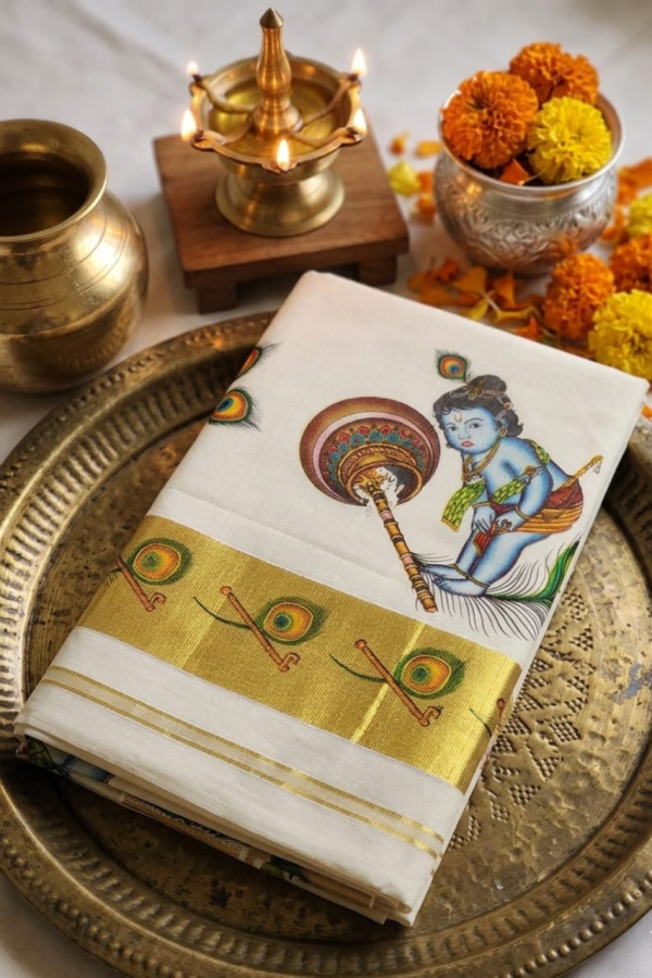 Krishnan Digital Printed set saree