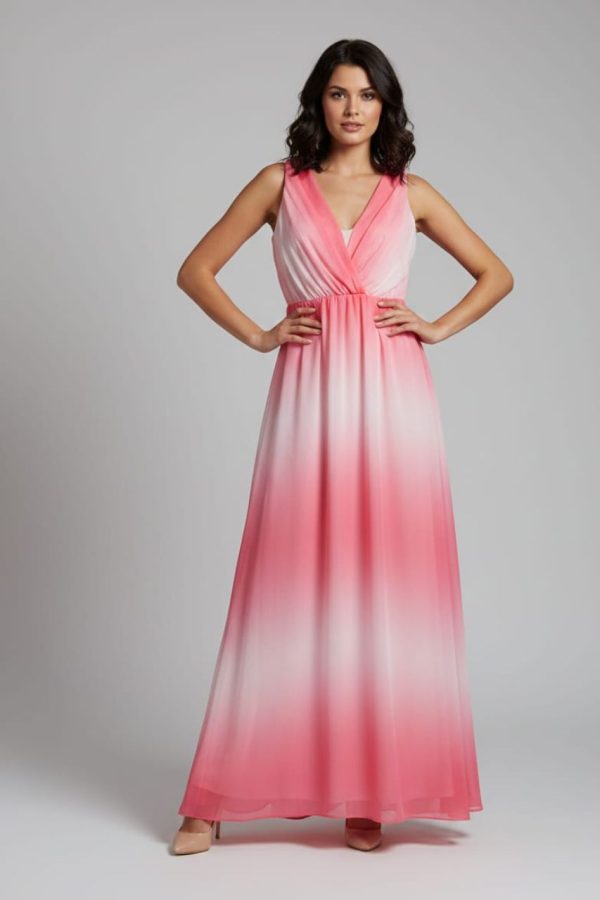 Pink Ombre Sleeveless Maxi Dress