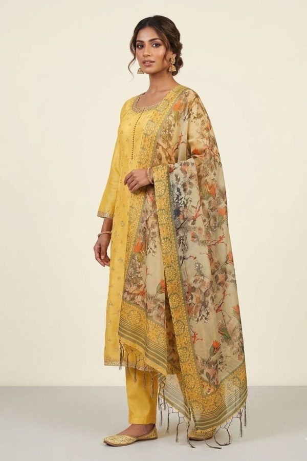 Designer Yellow Salwar Suit Set With Dupatta
