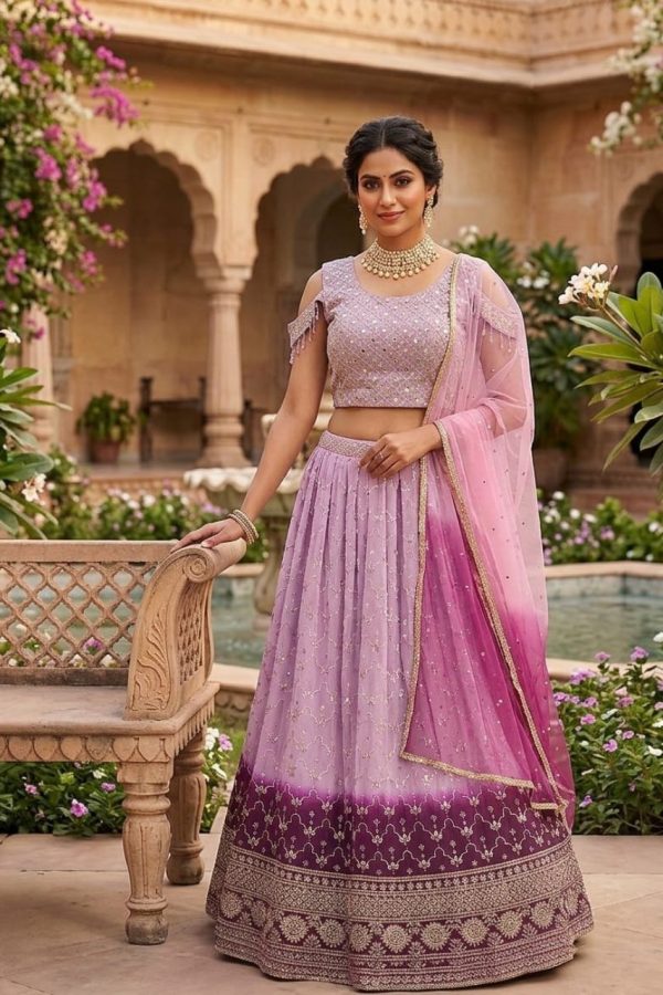 Fully Stitched Faux Georgette Lehenga Set