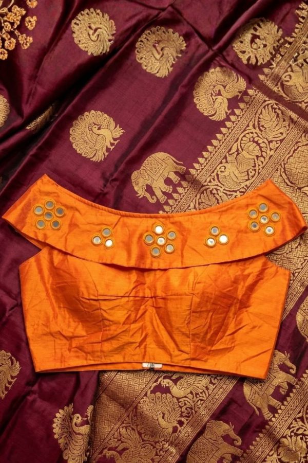 Burnt Orange Readymade Blouse