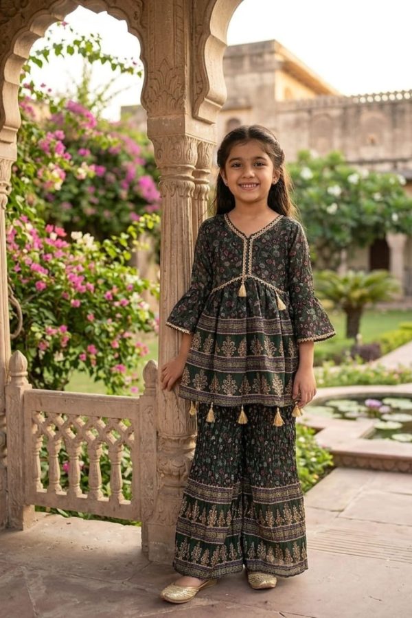 Mehendi Green Peplum Palazzo Set
