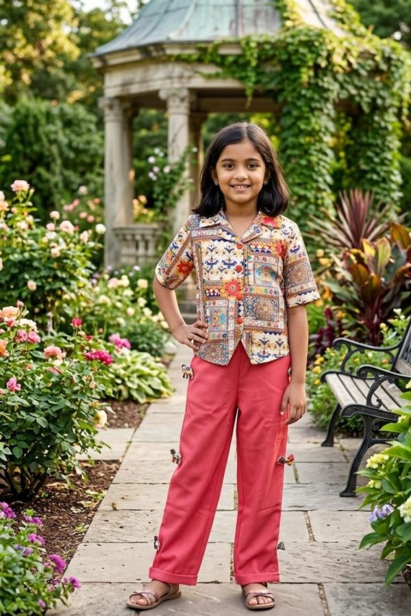 Petal Pink Printed Top & Palazzo Set
