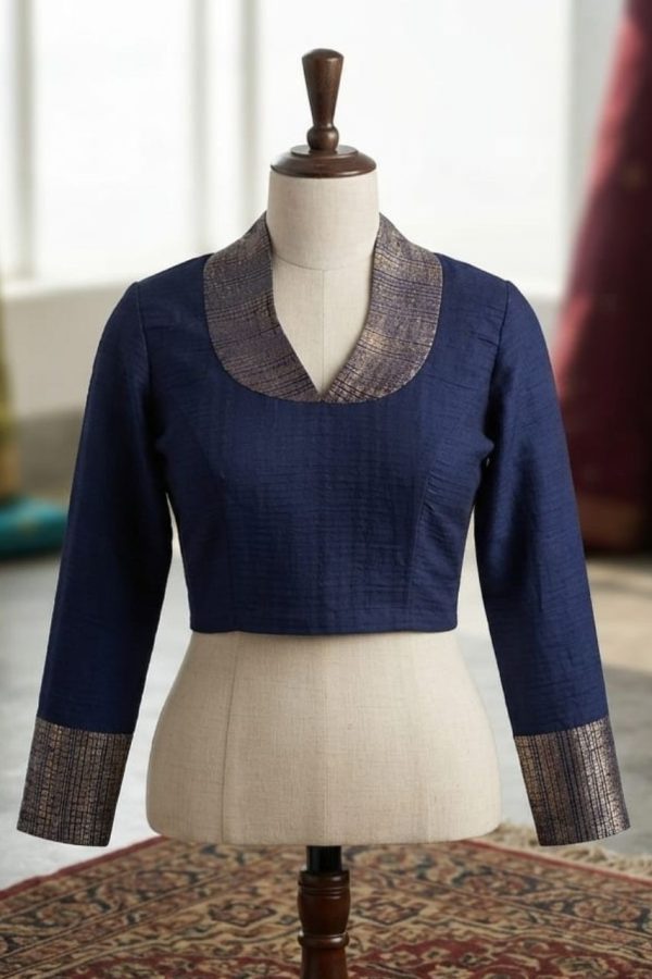 Navy Blue Stretchable Blouse