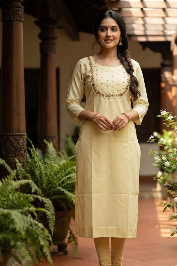 Handwork Tissue Silk Stripes Kurti