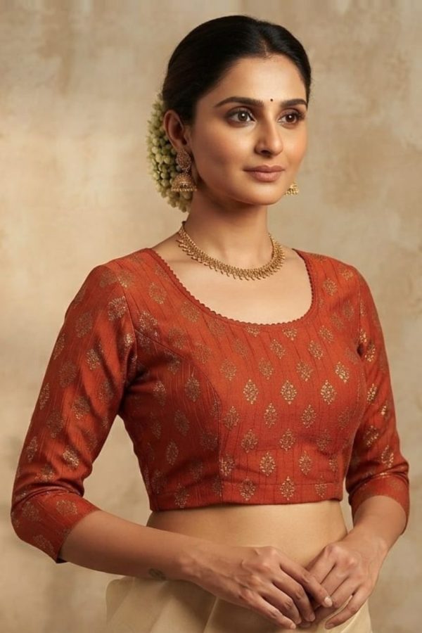 Dusty Orange Stretchable Blouse