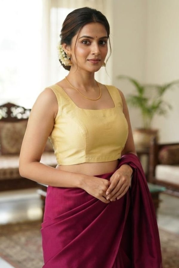 Golden Silk Readymade Blouse