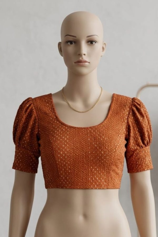 Burnt Orange Stretchable Blouse