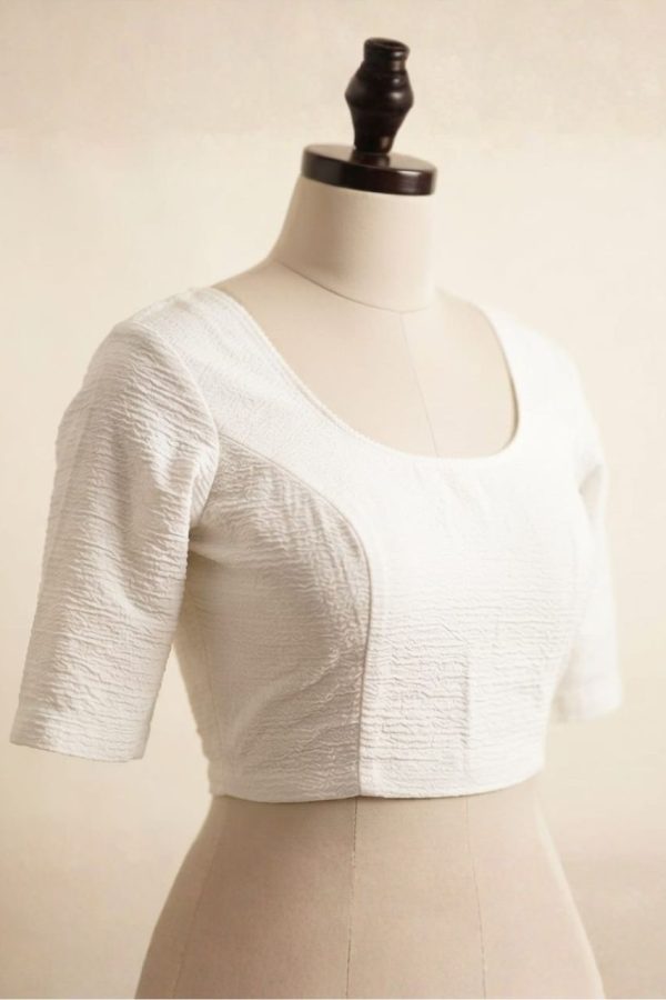 White Stretchable Readymade Blouse