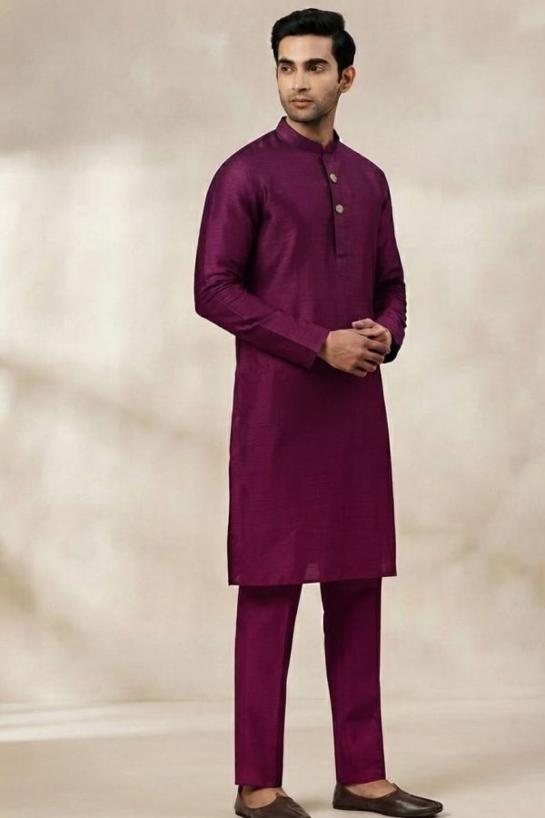 Violet Shade Art Silk Kurta Set