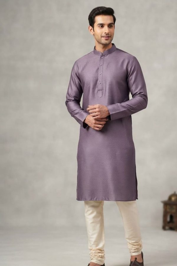 Dusty Lavender Art Silk Kurta
