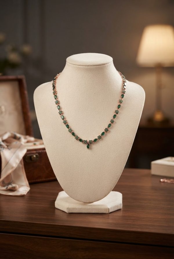 Emerald Green Flower Necklace
