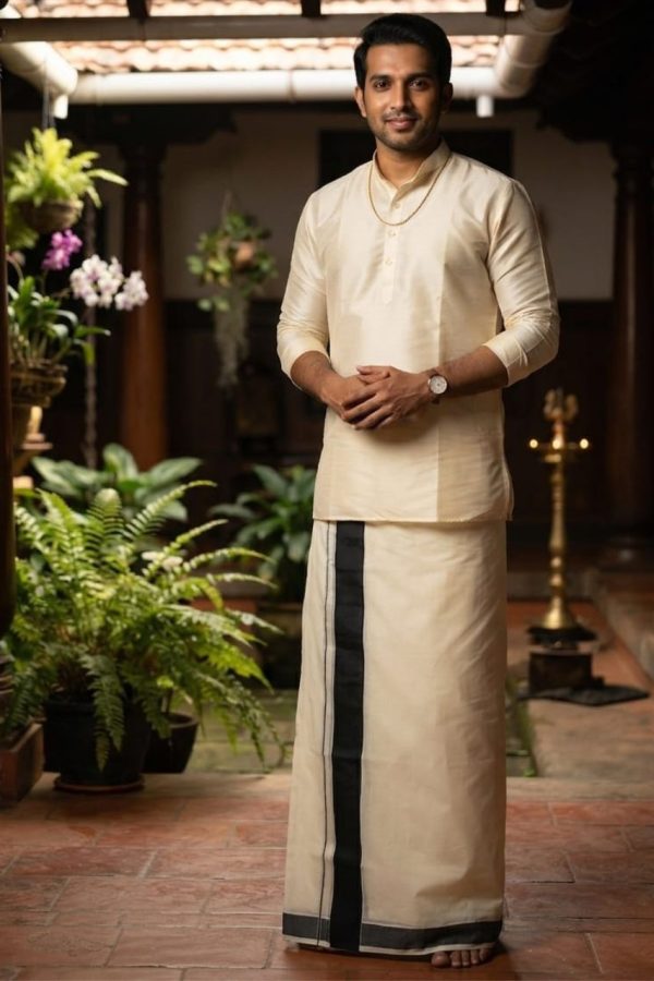 Black Border Cotton Mundu