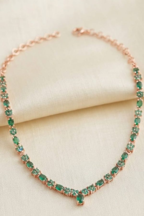 Emerald Green Flower Necklace