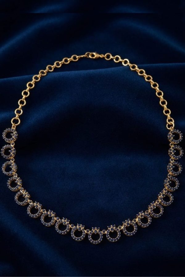 Navy Blue Stone Necklace