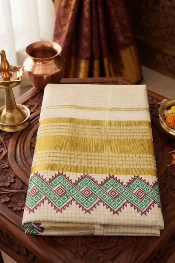 Tissue Silk Set Saree With Square Box Zari Work Pattern