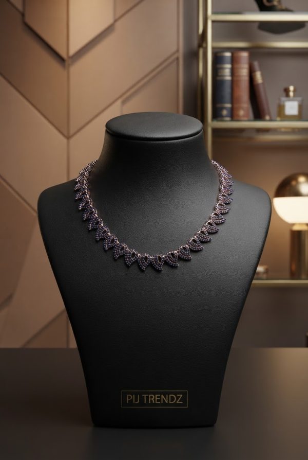Navy Blue Stone Necklace