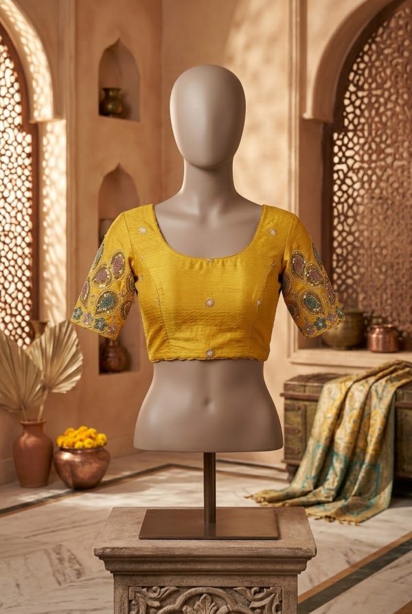 Yellow Readymade Stretchable Blouse