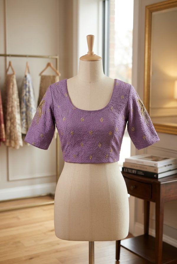 Purple Designer Stretchable Blouse