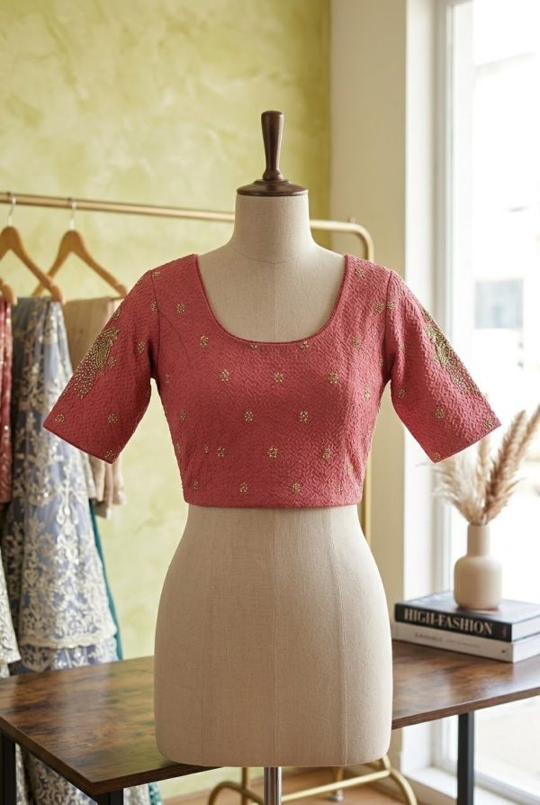 Dusty Pink Designer Stretchable Blouses