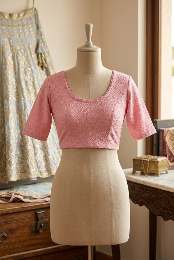 Pink Stretchable Readymade Blouse