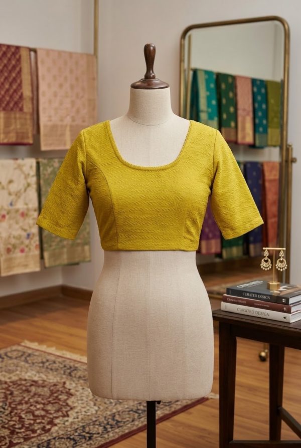 Yellowish Green Stretchable Blouse