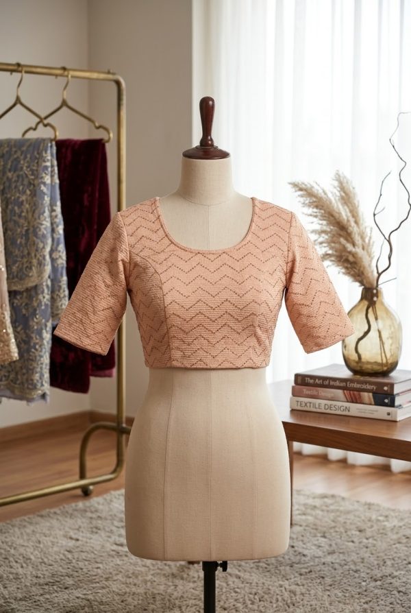 Light Peach Stretchable Blouse