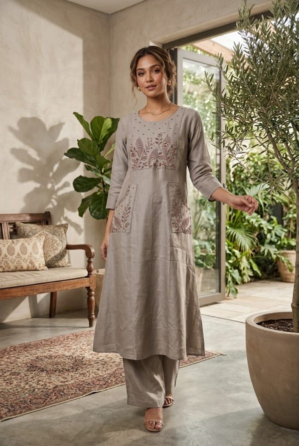 Light Gray Umbrella Kurta Set