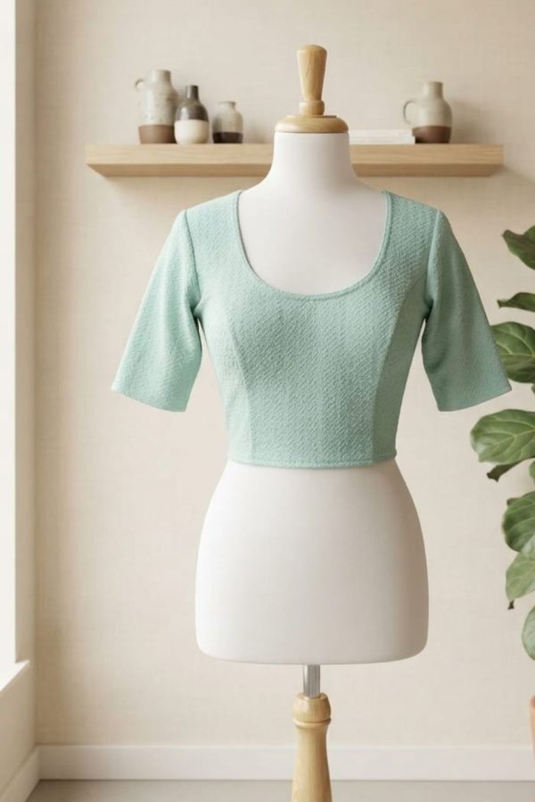 Pastel Green Readymade Blouse