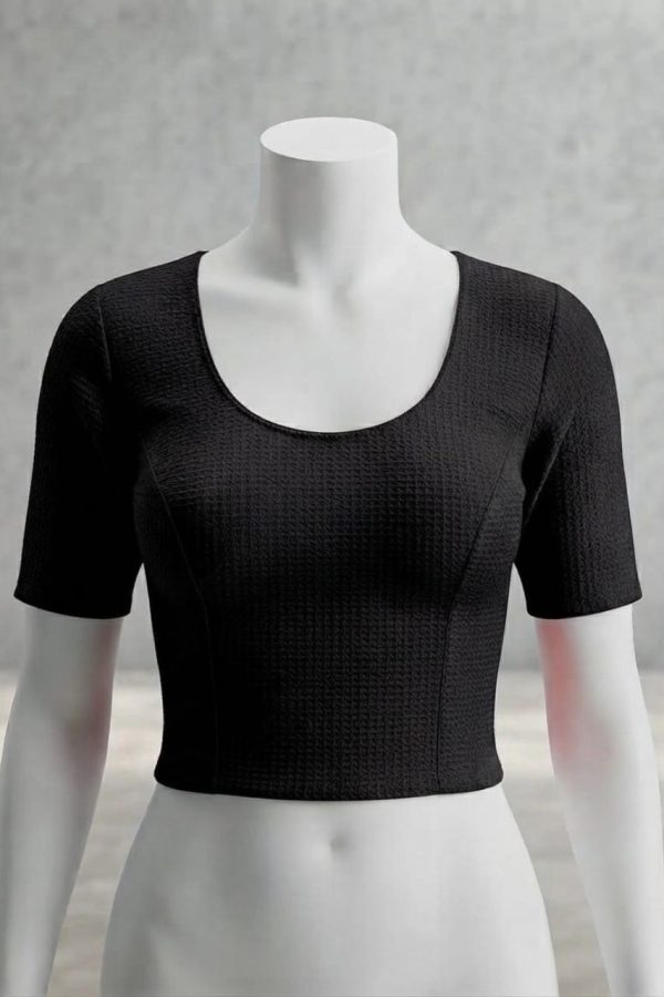 Black Stretchable Readymade Blouse