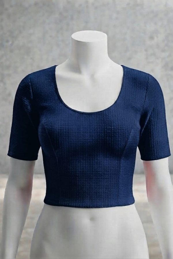 Navy Blue Stretchable Blouse