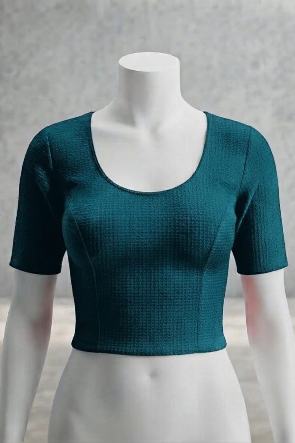 Dark Teal Readymade Blouse